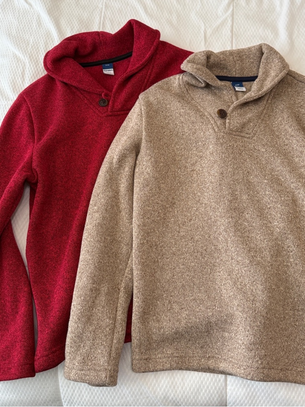 Old Navy Boys Red and Tan Shawl-Collar Pullover Sweaters (2-Pack) size M (8)